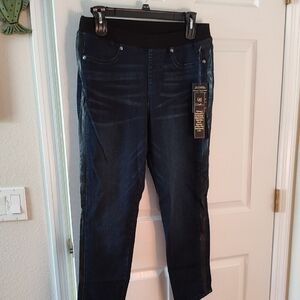DG2 by Diane Gilman Dark Indigo Straight Leg Pull on  Jeans PL